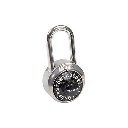 Master Lock Master Lock No 1572LF 3Letter Combo Padlock 112 Inside Shackle, Control Chart, Blk Dial, PK6 1572LF